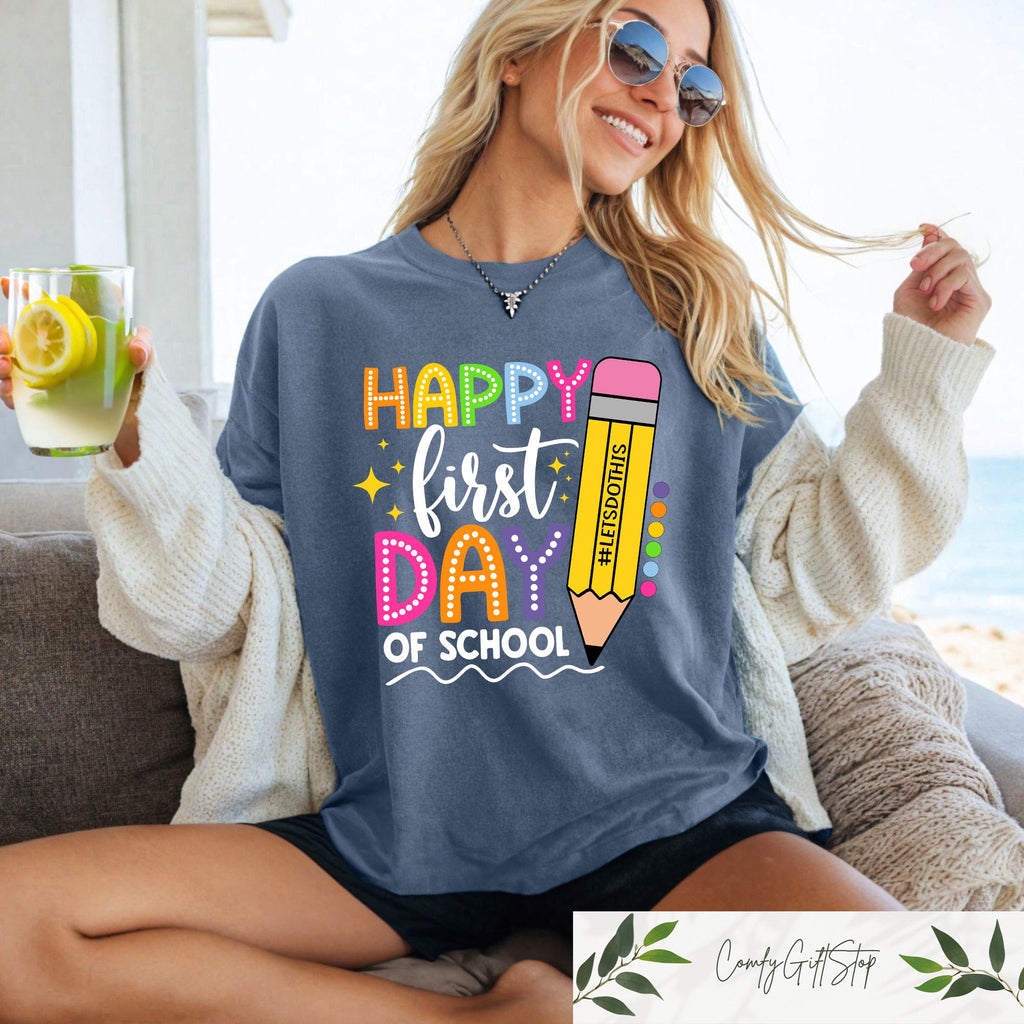 Happy First Day School Teacher Squad First Day School Back School Teacher