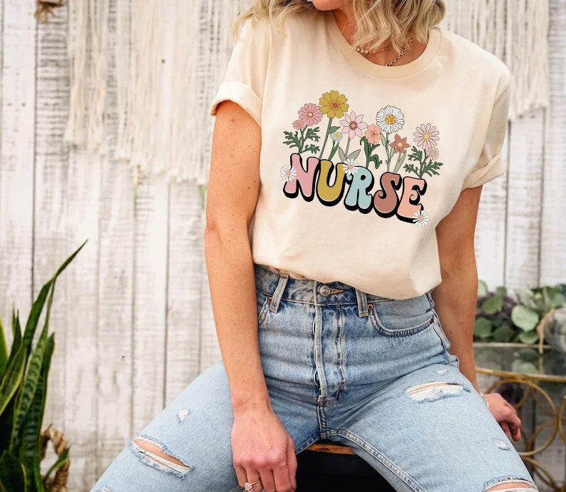 Wildflowers Nurse Nurse Rn Nursing Registered Nurse Nursing School Tee Nurse Pediatric Nurse