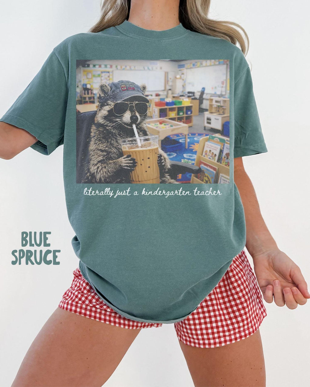 Comfort Colors Kindergarten Raccoon Teacher Tee Kindergarten Back School Kindergarten Department Crew Squad