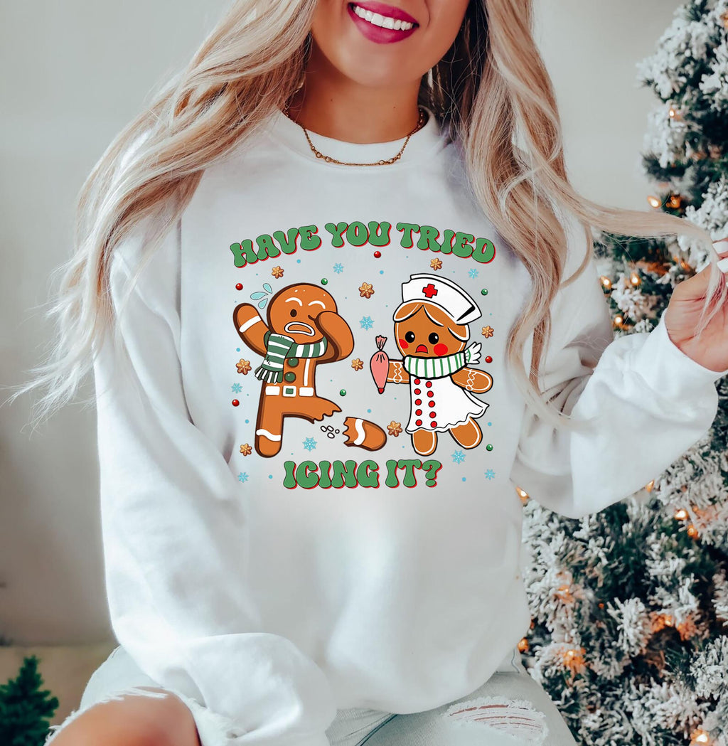 Nurse Christmas Tried Icing Gingerbread Nurse Nurse Holiday Tee Ems Christmas Tee