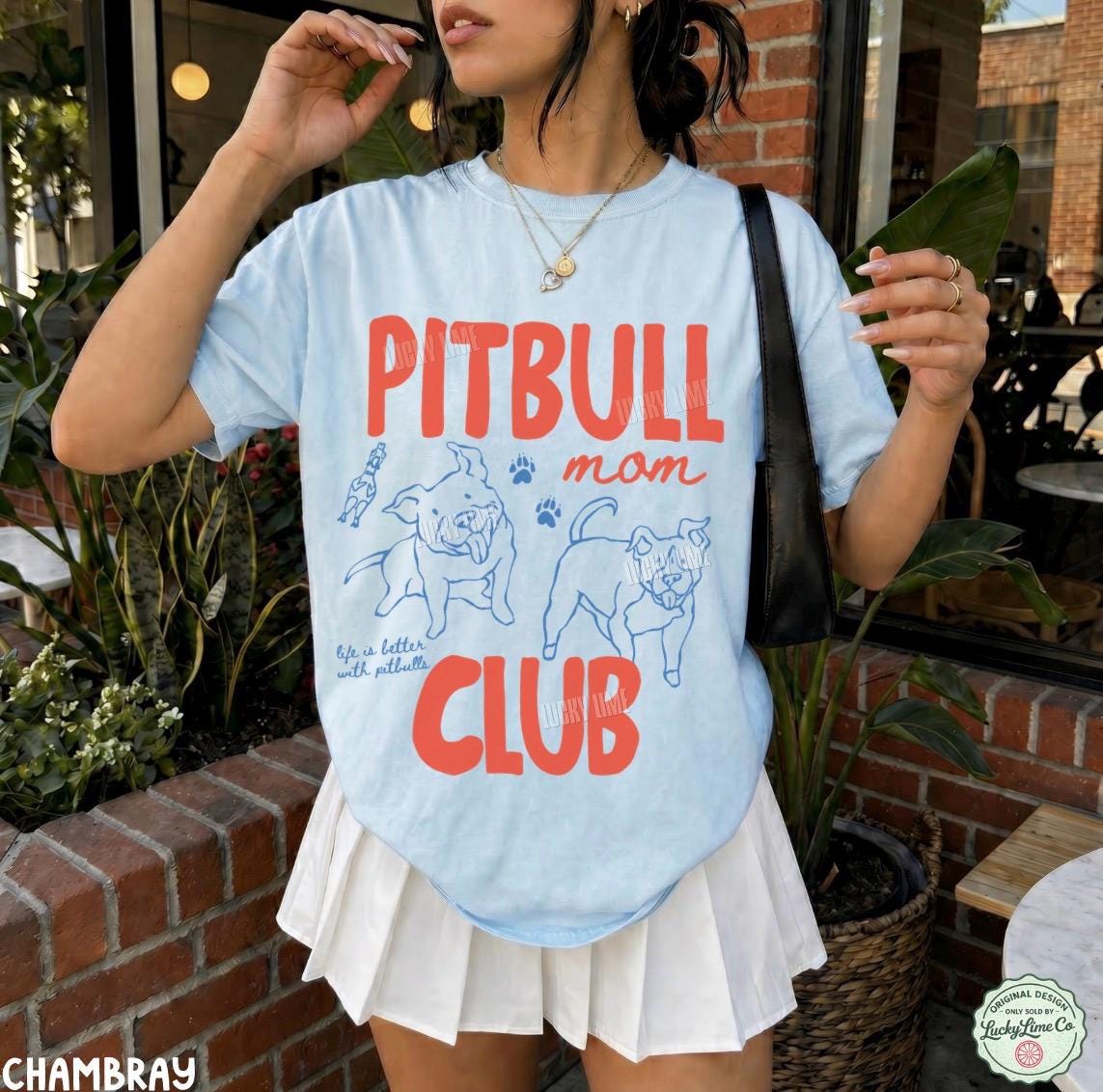 Pitbull Mom Club Pit Bull Dog Mom Staffordshire Terrier Dog Lover Rescue Dog Fur Mama Dog Mama Tee