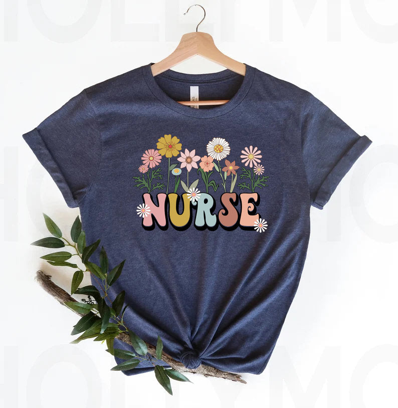 Wildflowers Nurse Nurse Rn Nursing Registered Nurse Nursing School Tee Nurse Pediatric Nurse