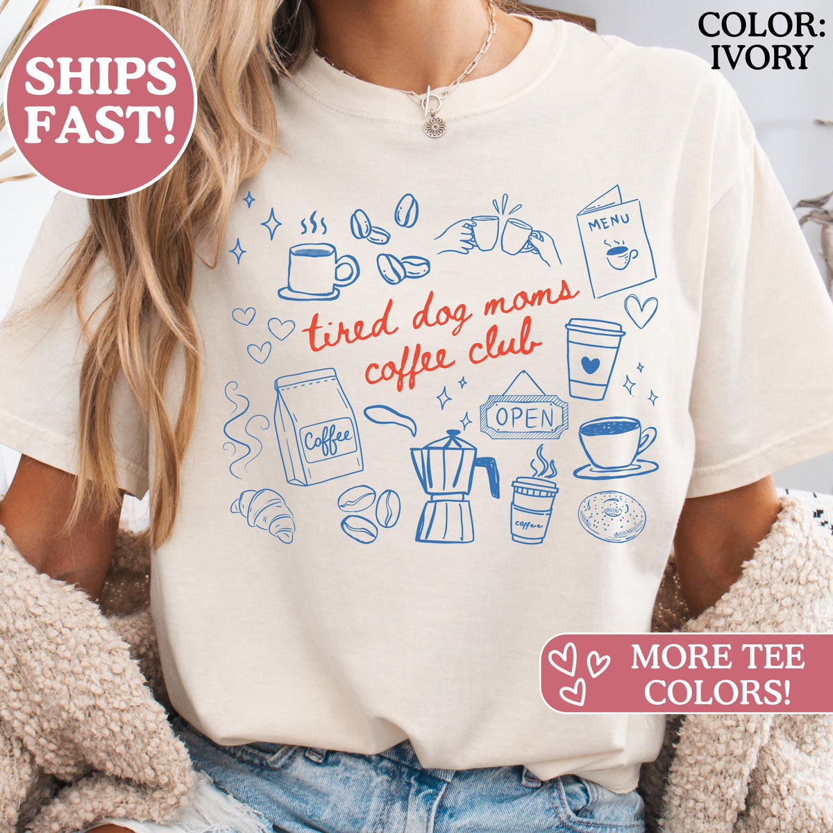 Comfort Colors Dog Mom Coffee Lover Caffeinated Dog Mom Dog Mothers Day Dog Mama Dog Lover Fur Mama