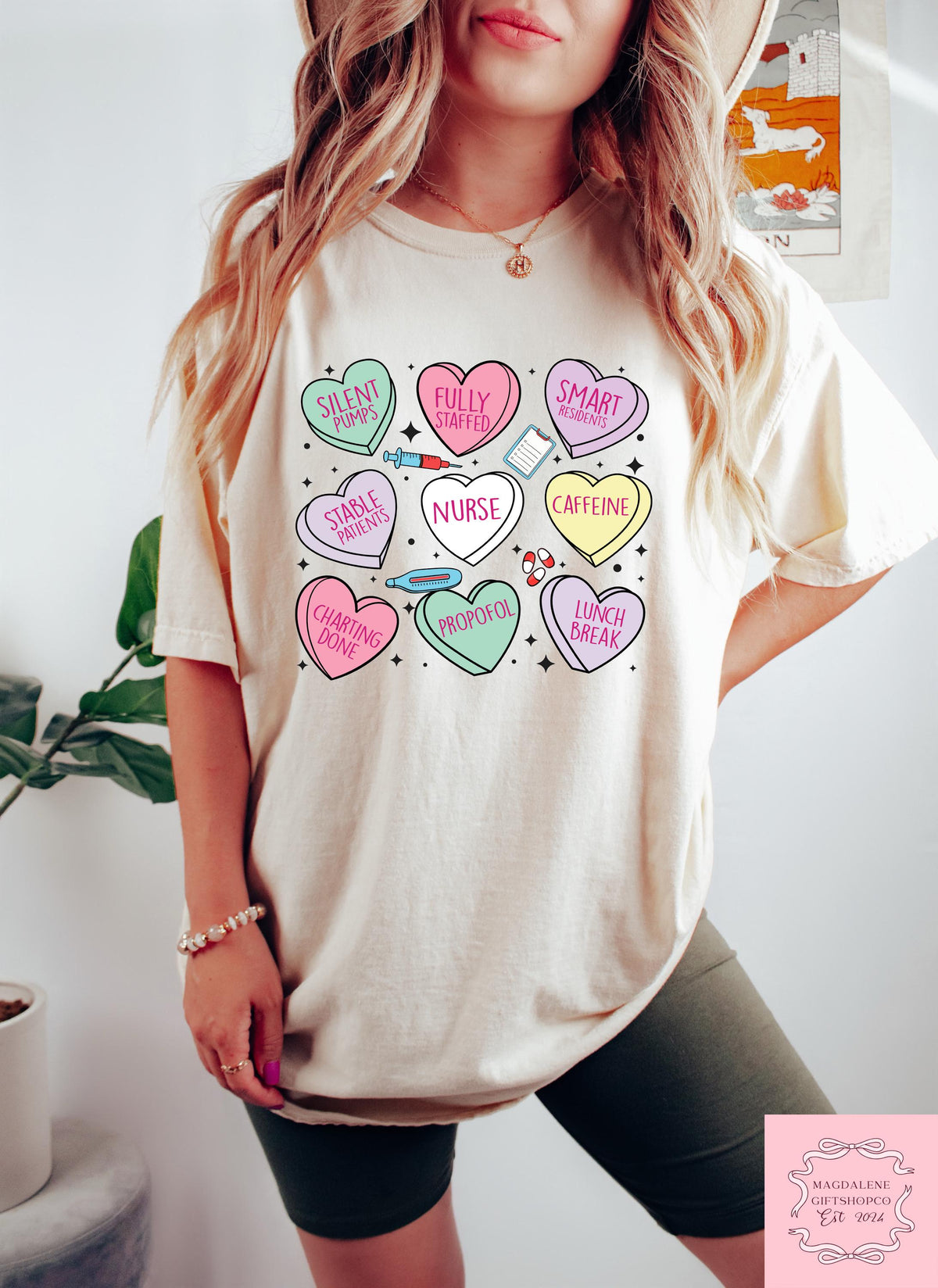 Hearts Nurse Valentines Nurse Valentine'S Day Tee Nurse Valentines Nurse Valentine Hear Registered Nurse