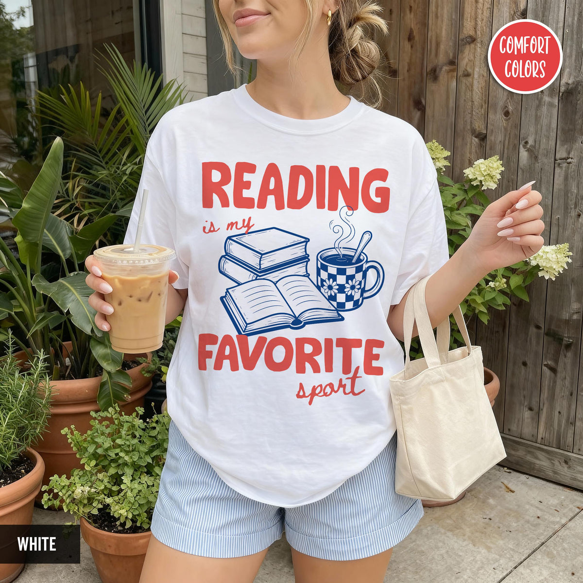 Reading Favorite Spor Bookish Book Lover Reader Tee Bookish Merch Bookworm Book Club Coffee Lover