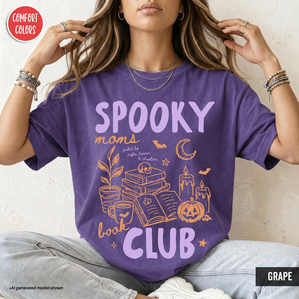 Spooky Moms Book Club Halloween Bookish Late Night Reader Spooky Season Bookworm Mom Coffee Lover Fall Halloween