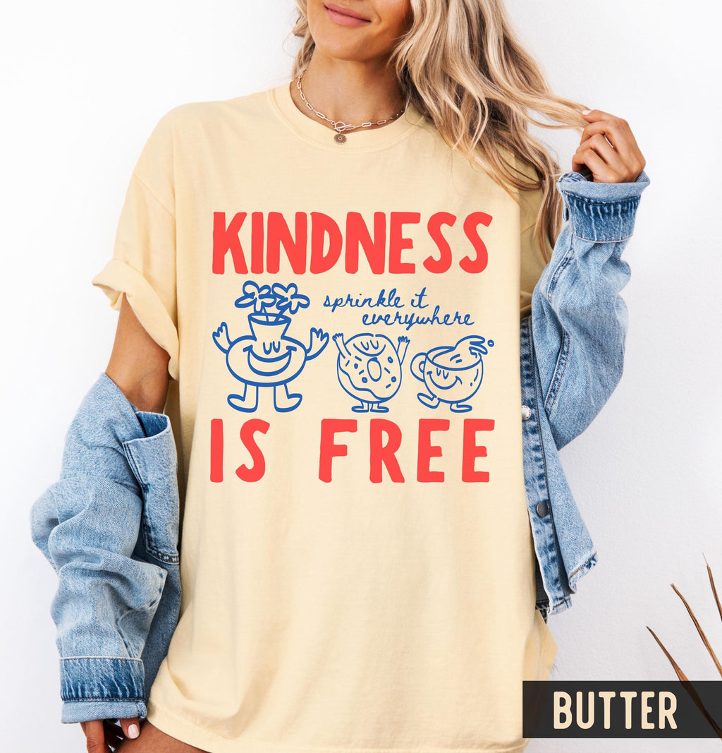 Comfort Colors Kindness Free Sprinkled Doughnut Empathy Tee