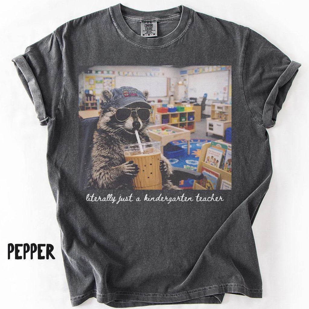Comfort Colors Kindergarten Raccoon Teacher Tee Kindergarten Back School Kindergarten Department Crew Squad