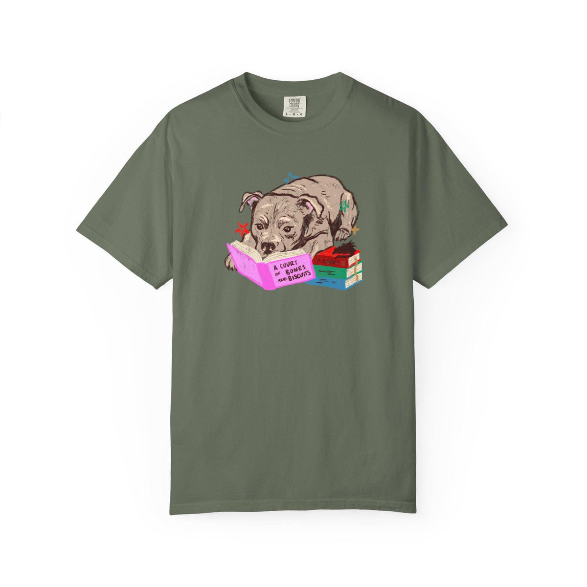 Staffordshire Bull Terrier Book Lover Staffy Reading Fantasy Reader Booktok Dog Tee Dog Mum Comfort Color