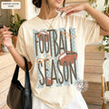Comfort Colors Football Season Striped Polkado Coquette Game Day Tee Sport Fan Striped