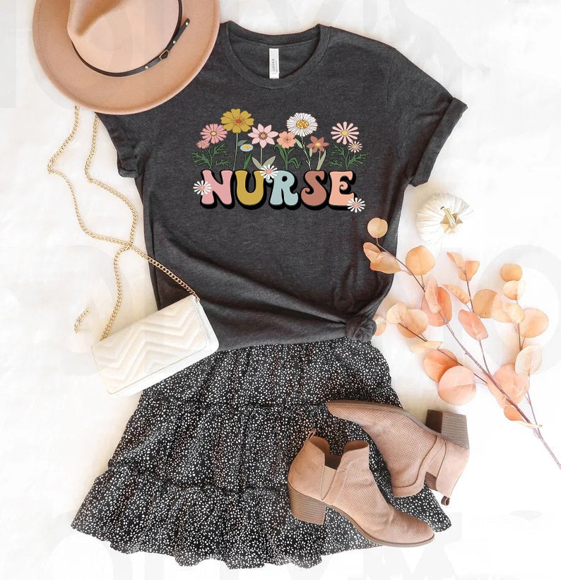 Wildflowers Nurse Nurse Rn Nursing Registered Nurse Nursing School Tee Nurse Pediatric Nurse