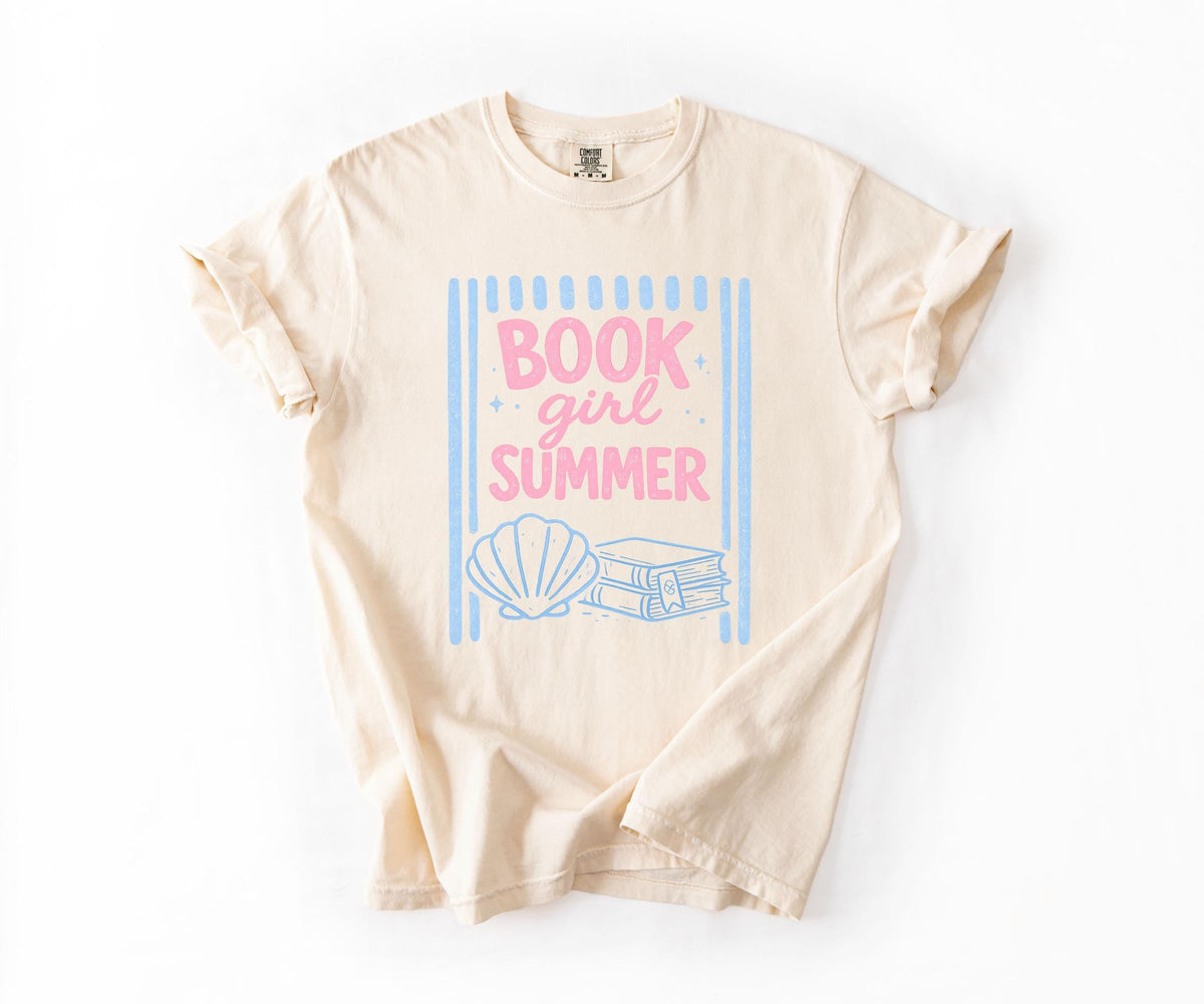 Book Lover Book Girl Summer Tee Coastal Reader Book Club