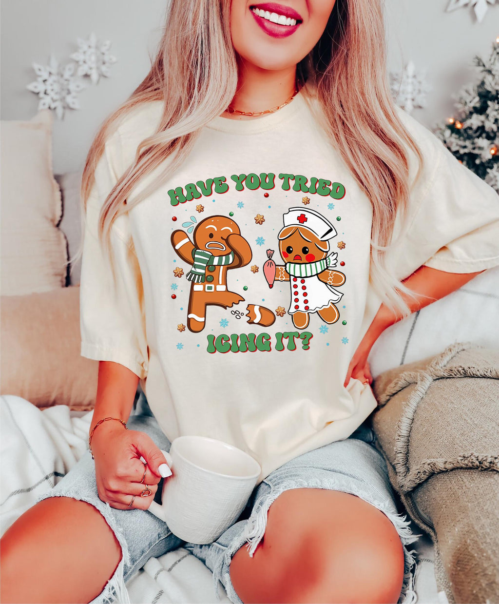 Nurse Christmas Tried Icing Gingerbread Nurse Nurse Holiday Tee Ems Christmas Tee