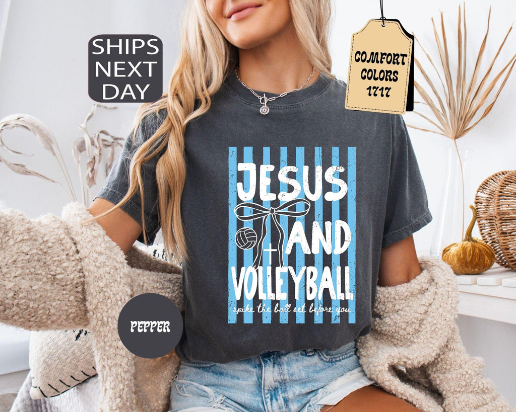 Comfort Colors Jesus Volleyball Christian Volleyball Mom