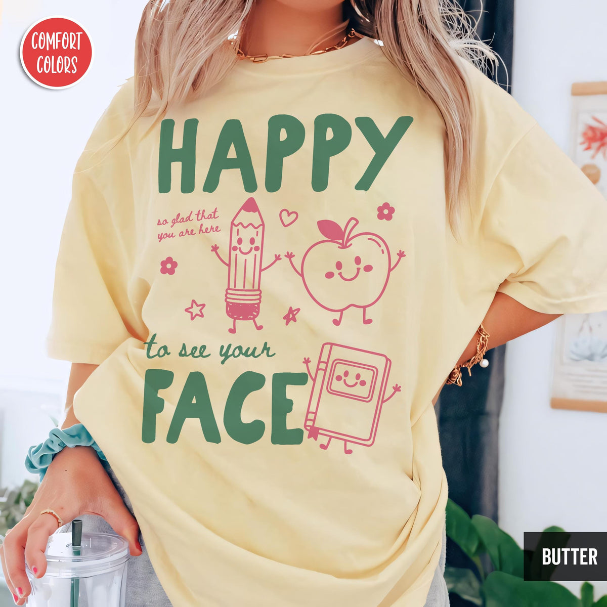 Teacher Back School Happy See Face Teacher Elementary Preschool Kindergarten Teacher First Day School