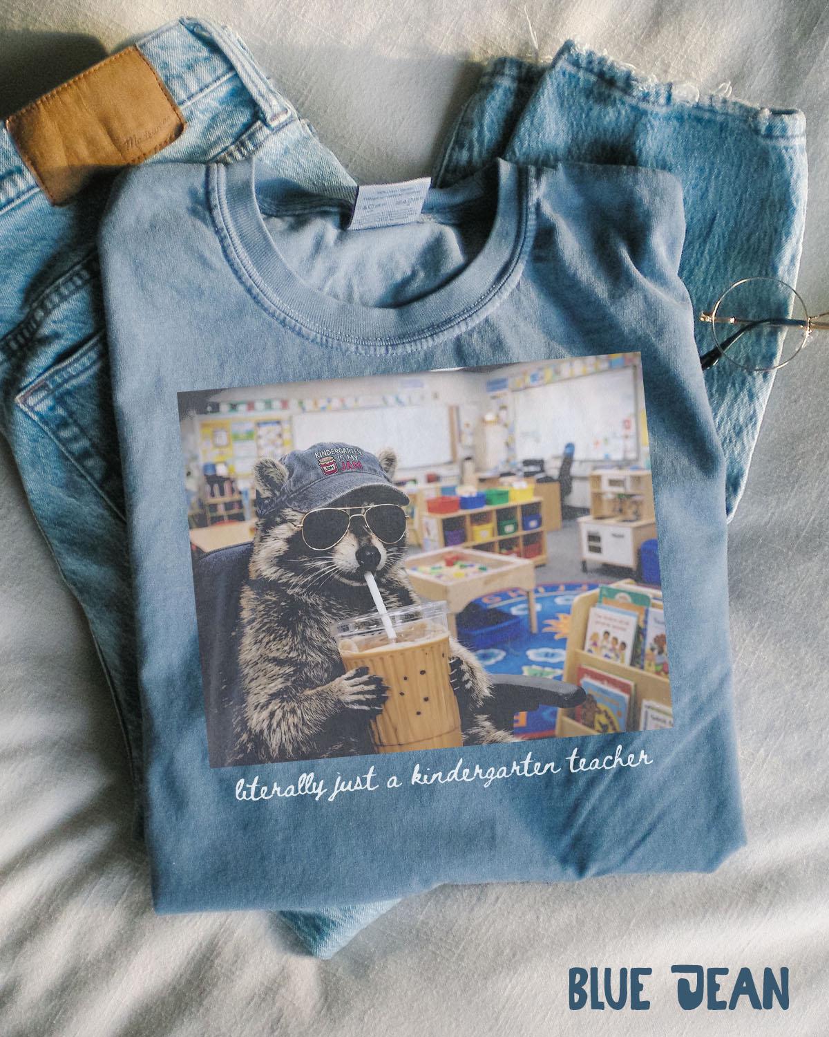 Comfort Colors Kindergarten Raccoon Teacher Tee Kindergarten Back School Kindergarten Department Crew Squad