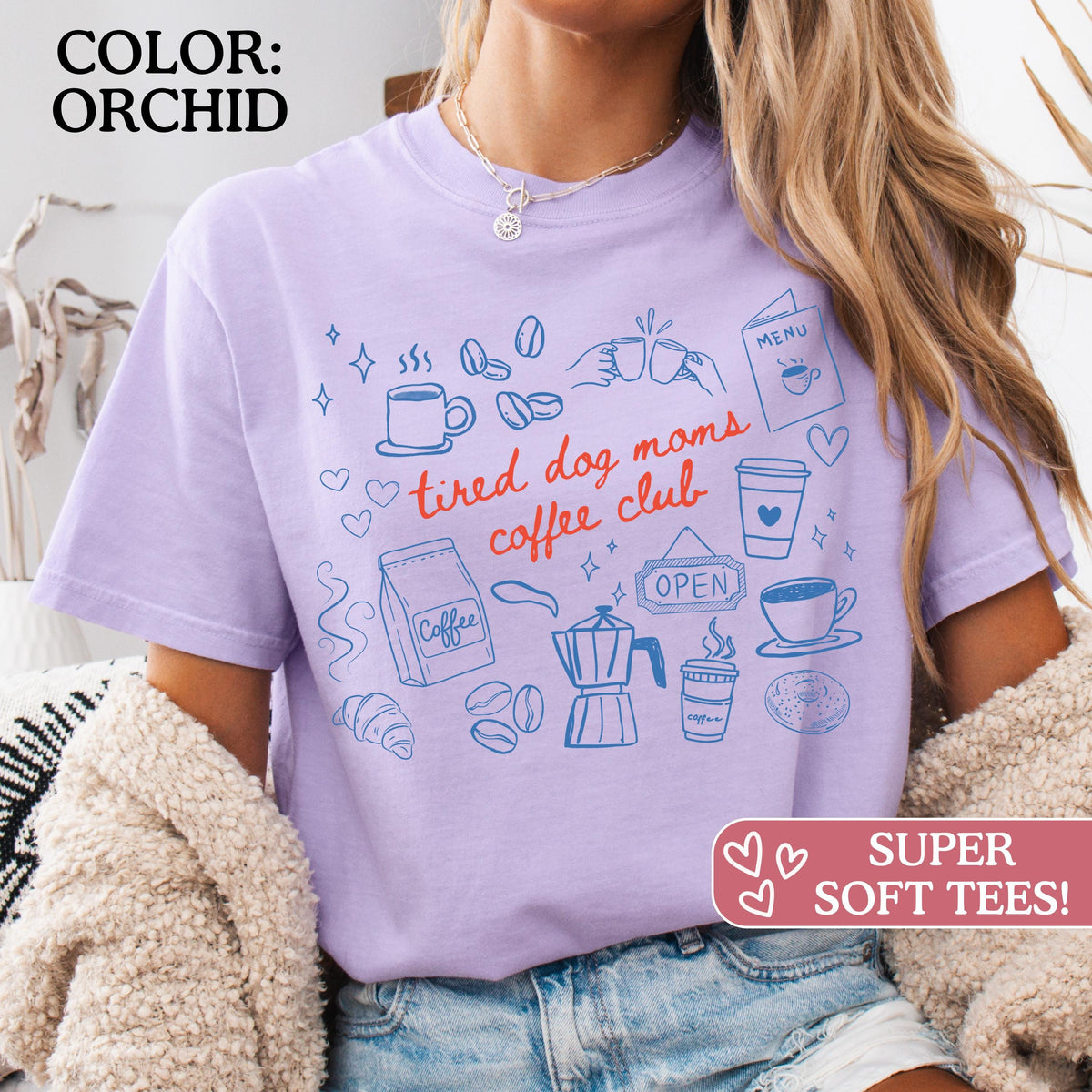 Comfort Colors Dog Mom Coffee Lover Caffeinated Dog Mom Dog Mothers Day Dog Mama Dog Lover Fur Mama