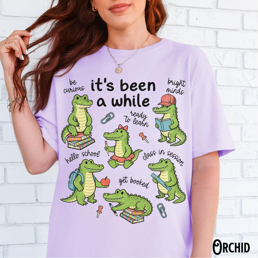 Teacher Back School Teaching Tee Comfort Colors It'S While Crocodile Group Team First Day
