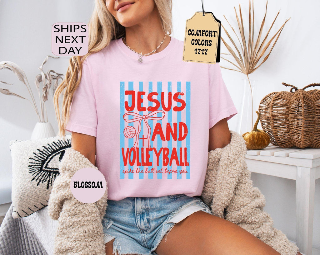 Comfort Colors Jesus Volleyball Christian Volleyball Mom
