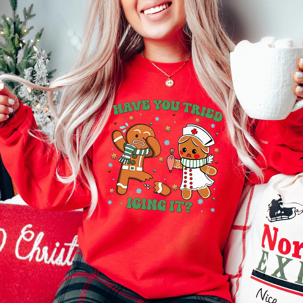 Nurse Christmas Tried Icing Gingerbread Nurse Nurse Holiday Tee Ems Christmas Tee