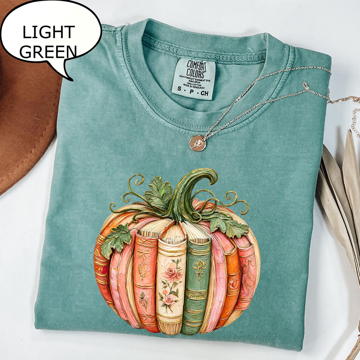 Comfort Colors Pumpkin Book Book Lover Fall Autumn Teacher