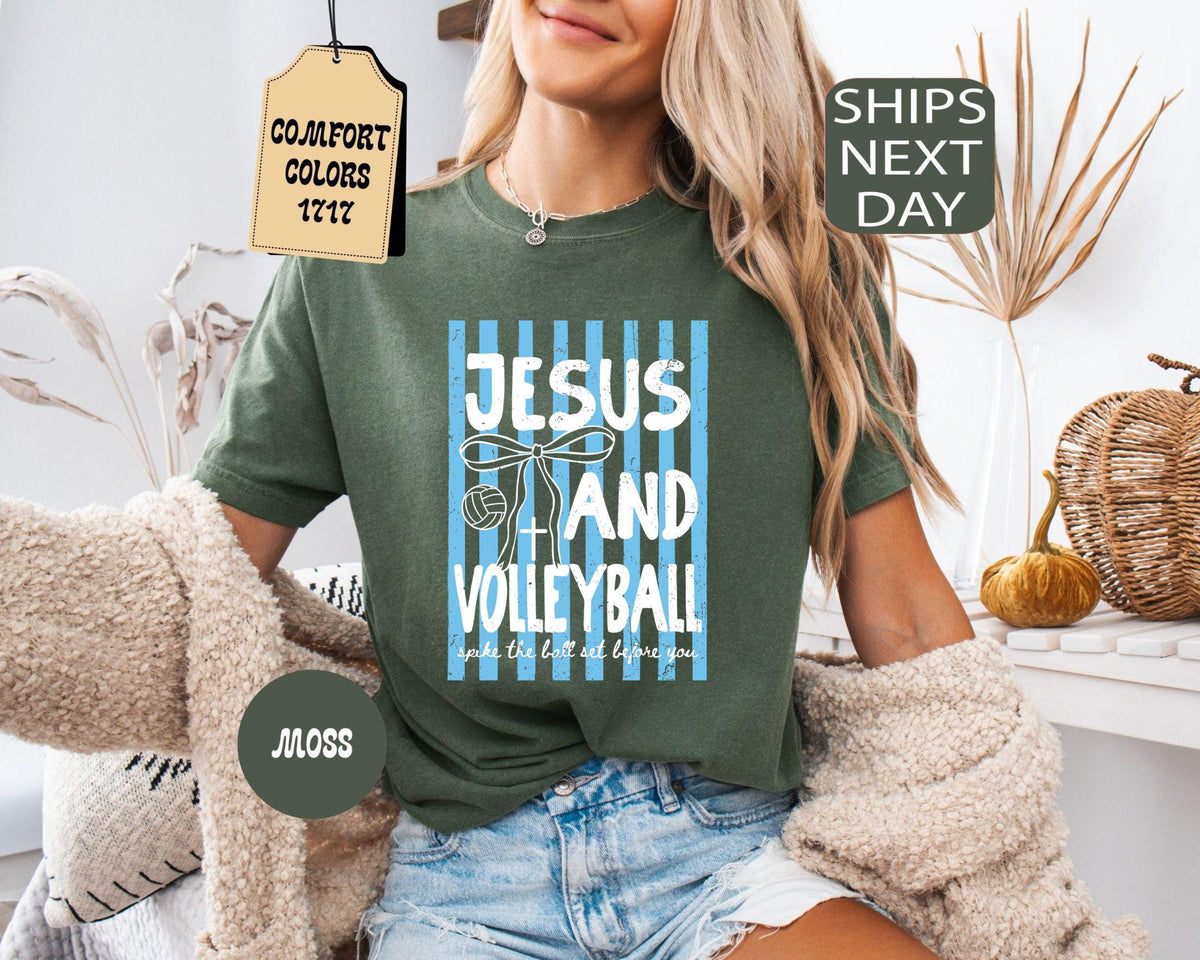 Comfort Colors Jesus Volleyball Christian Volleyball Mom
