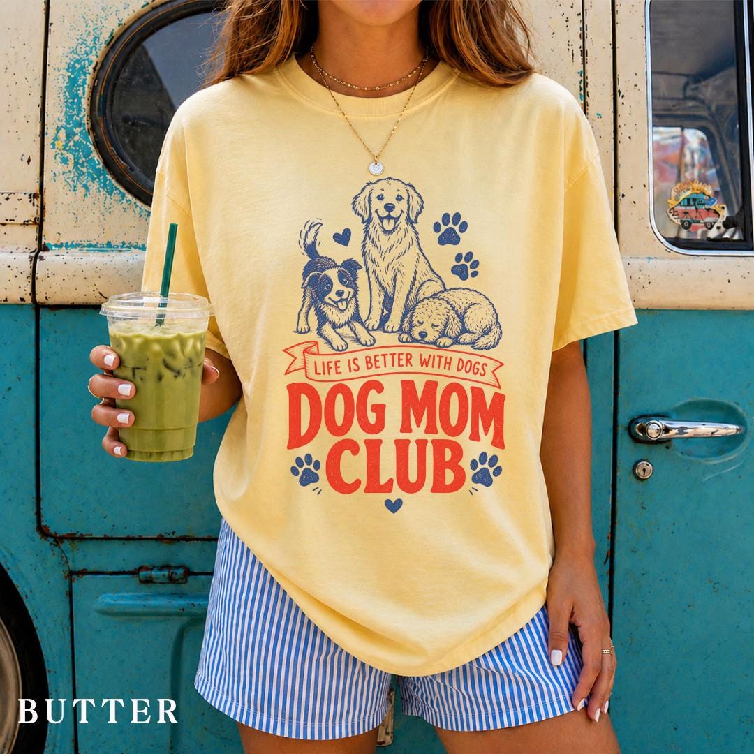 Dog Mom Club Pet Lover Dog Lover Dog Dog Owner Tee Fur Mama