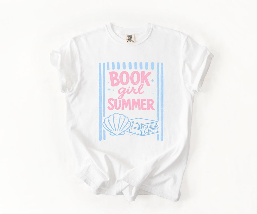 Book Lover Book Girl Summer Tee Coastal Reader Book Club