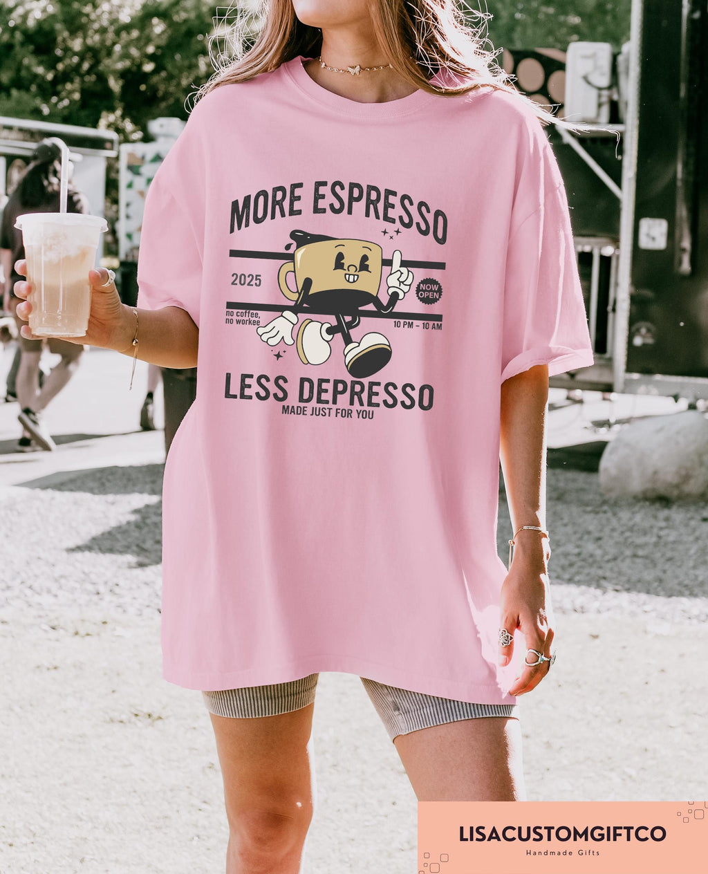 Comfort More Espresso Less Depresso Coffee Lover Mental Health Retro Espresso Coffee Lover