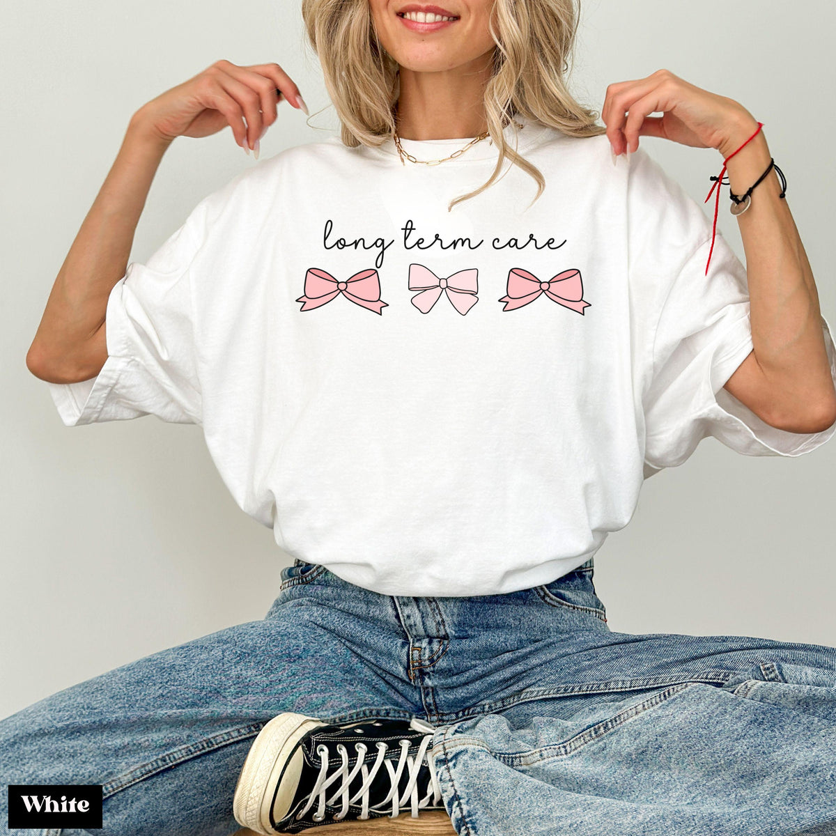 Comfort Colors Long Term Care Nurse Coquette Pink Bows Nurse Tee Ltc Nurse Long-Term Care Nurse Tee Ltc Nurse Icu Nurse
