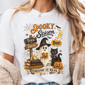 Spooky Season Creepin Real Ghost Cat Tee Vintage Halloween Black Cat Ghost Fall