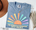 Teacher Mental Health Tee Saying World Brighter School Counselor Comfort Colors