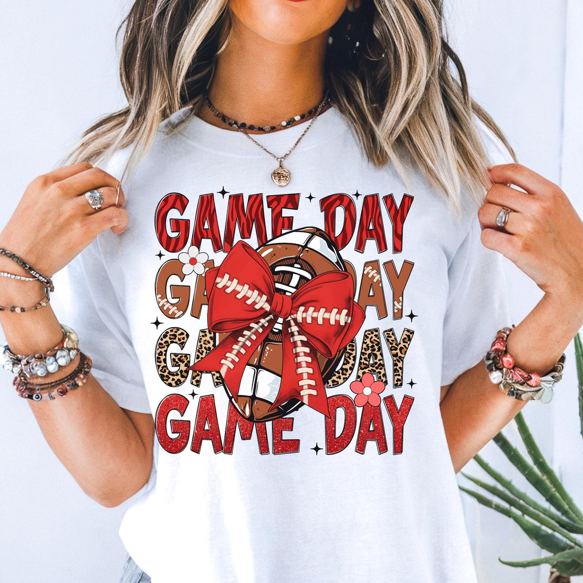 Coquette Game Day Red Bow Football Unisex