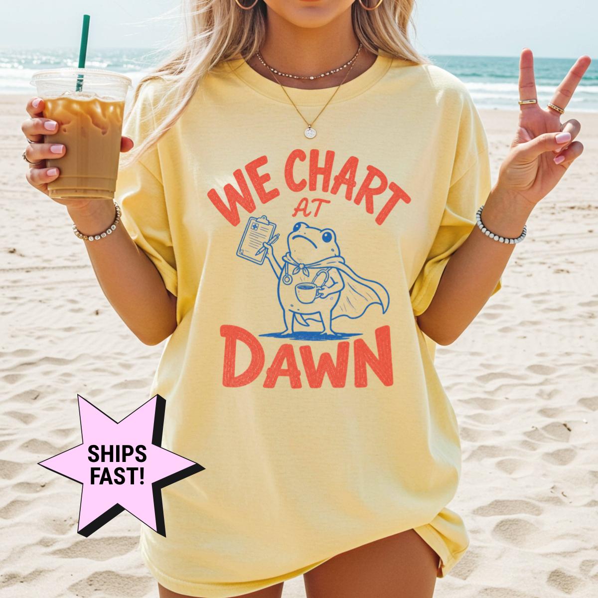 Chart Dawn Comfort Colors Nurse Tee Nursing Frog Meme Rn Charting Humor Nurses