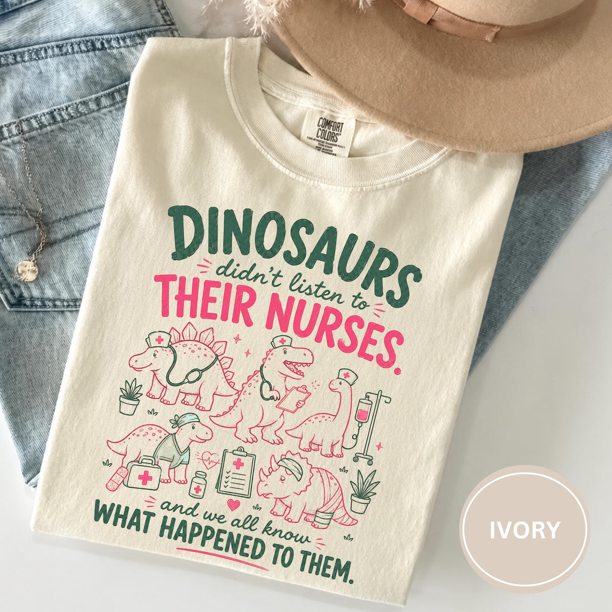 Nurse Rn Pediatric Nurse Tee Nicu Nurse Nurse Week Registered Nurse Comfort Colors Dinosaur Cna