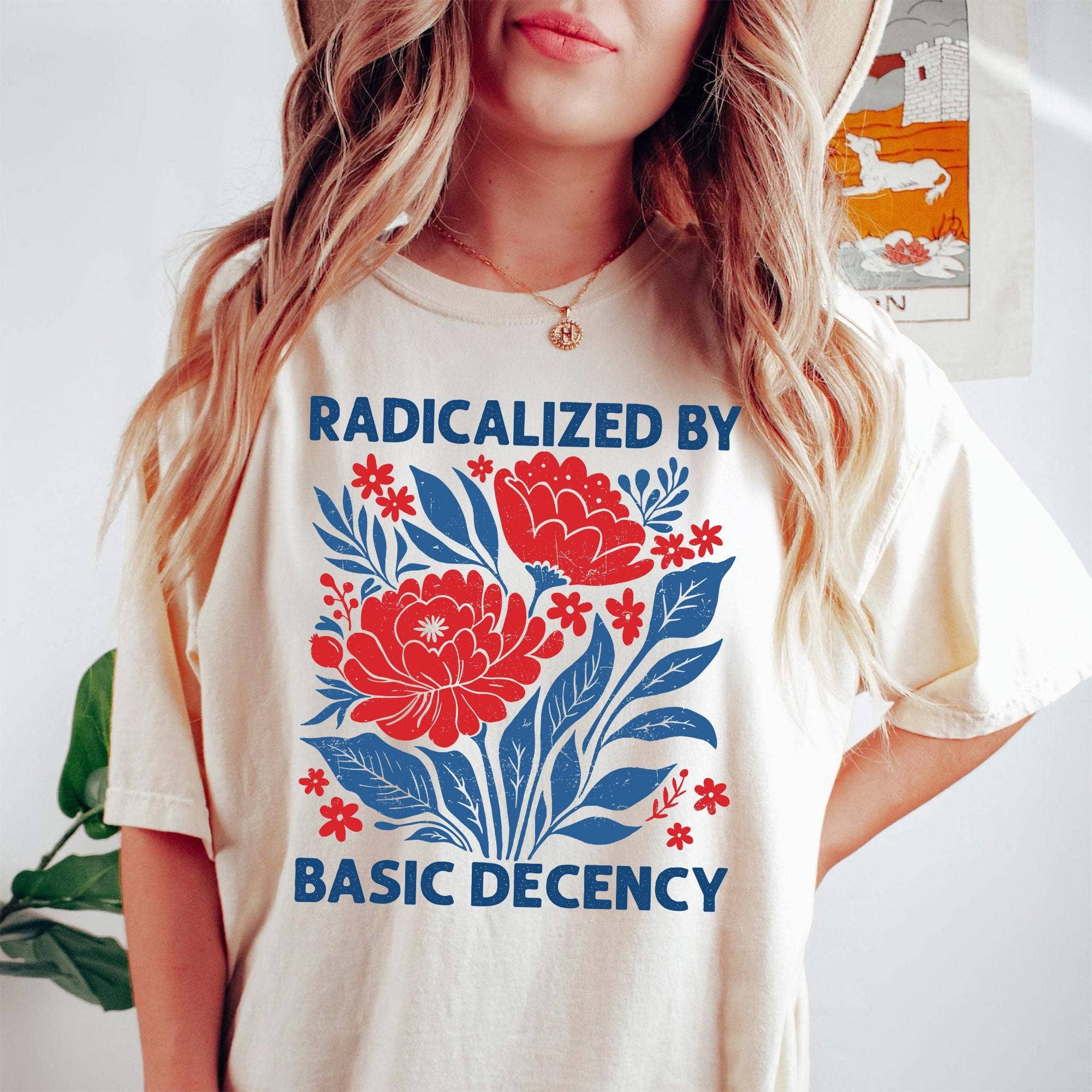 Radical Decency Feminist Floral Graphic Tee