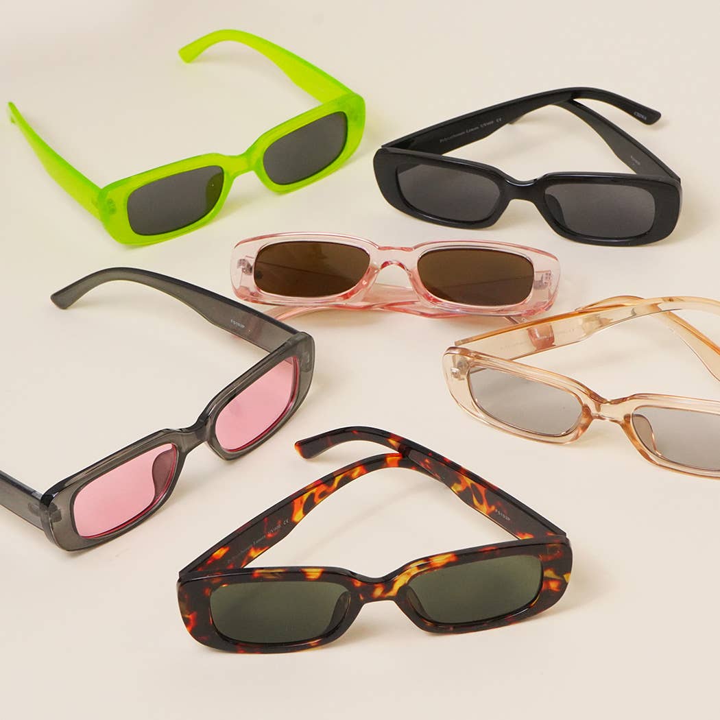 Rectangle Acetate Fashion Assorted Sunglasses