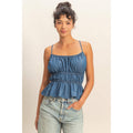 Cinched Waist Peplum Top