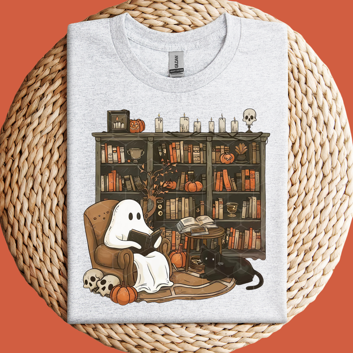 Ghost Reading Halloween Shirt Unisex