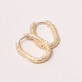 14K Gold-Dipped Textured Hoop Earring