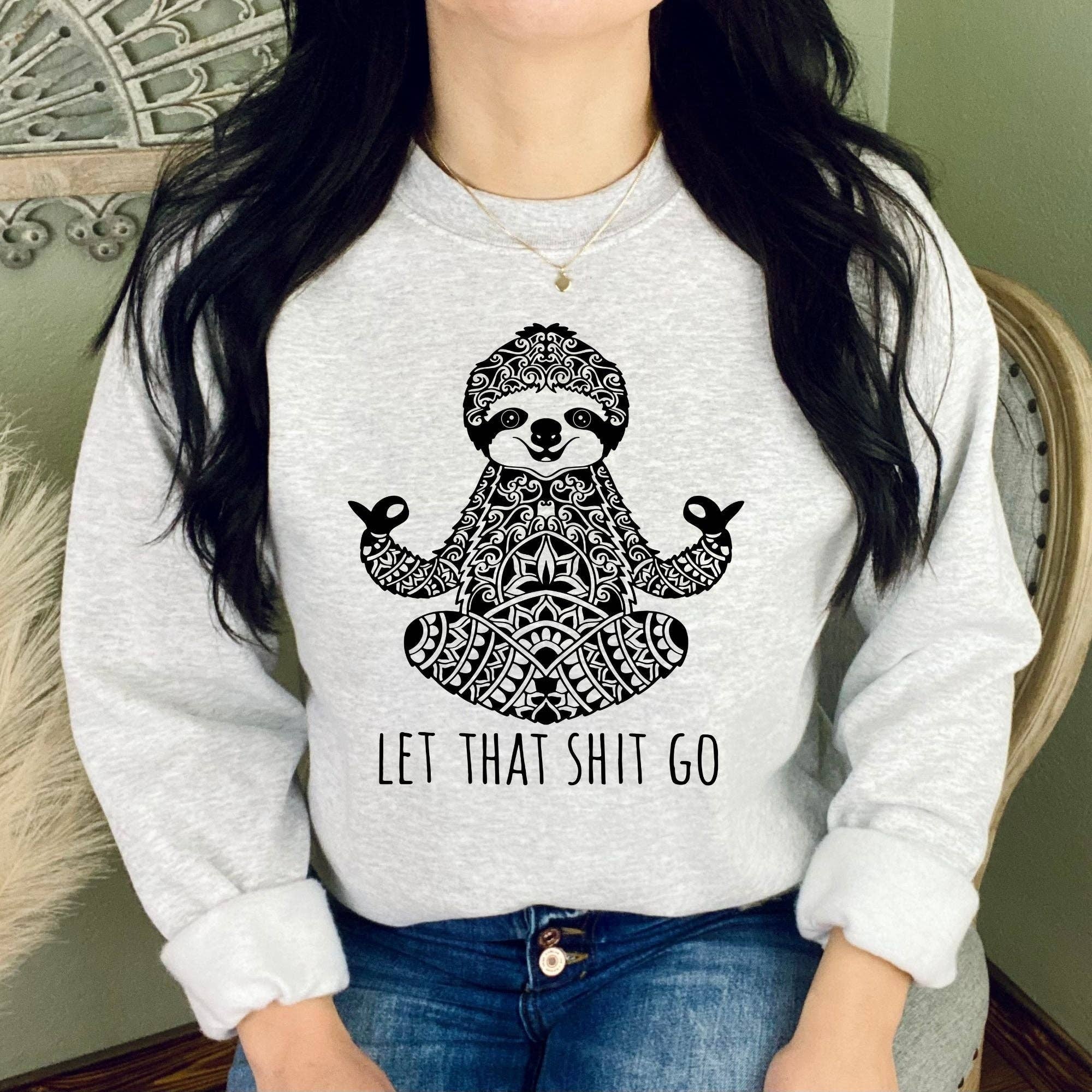 Zen Sloth Meditating Yoga Crewneck Sweatshirt Hoodie 045