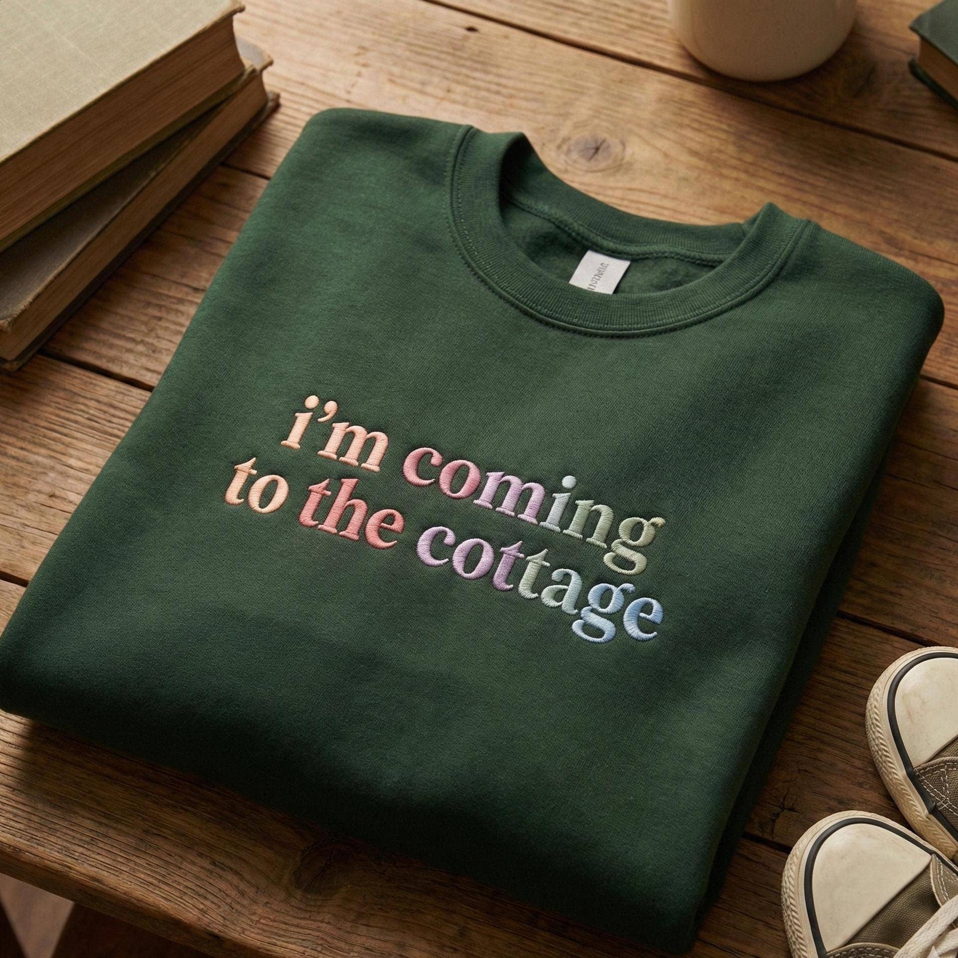 Cottage Embroidery Sweatshirt, Hollanov Embroided Shirt