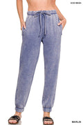 ...1223 Acid Wash Fleece Sweatpants with Pockets SI-27032
