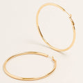 XL-14K Gold Dipped Omega Closure Hoop Earrings