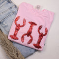 Pink Crawfish Real Sequins Short Sleeve