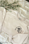 In My Horse Girl Era  Cropped Thermal Vintage Pullover