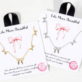 Linked Five Ribbons Charm Adjustable Necklace