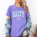 Salty Varsity Palm Trees Summer Beach Comfort Colors T-Shirt