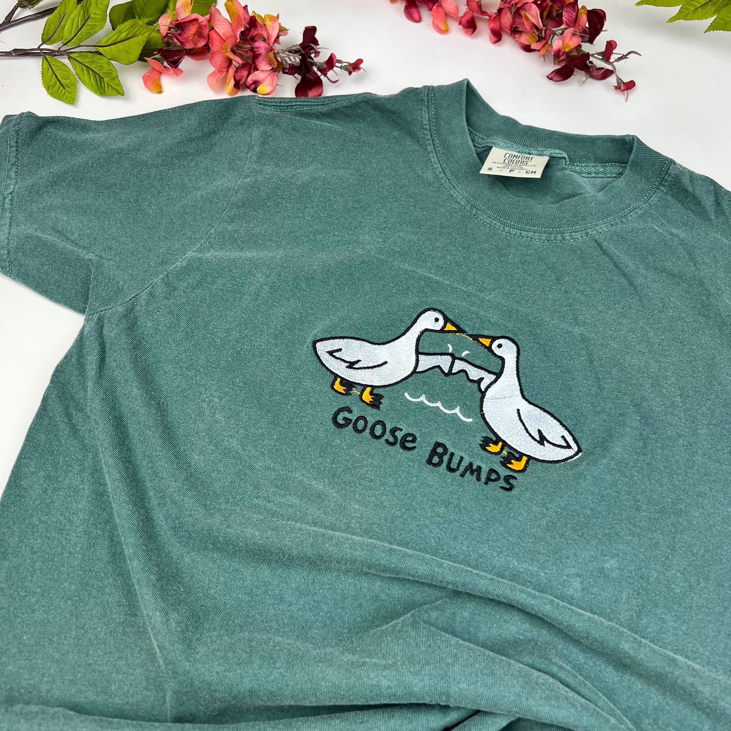 Goose Embroidered Funny Comfort Colors T-Shirt