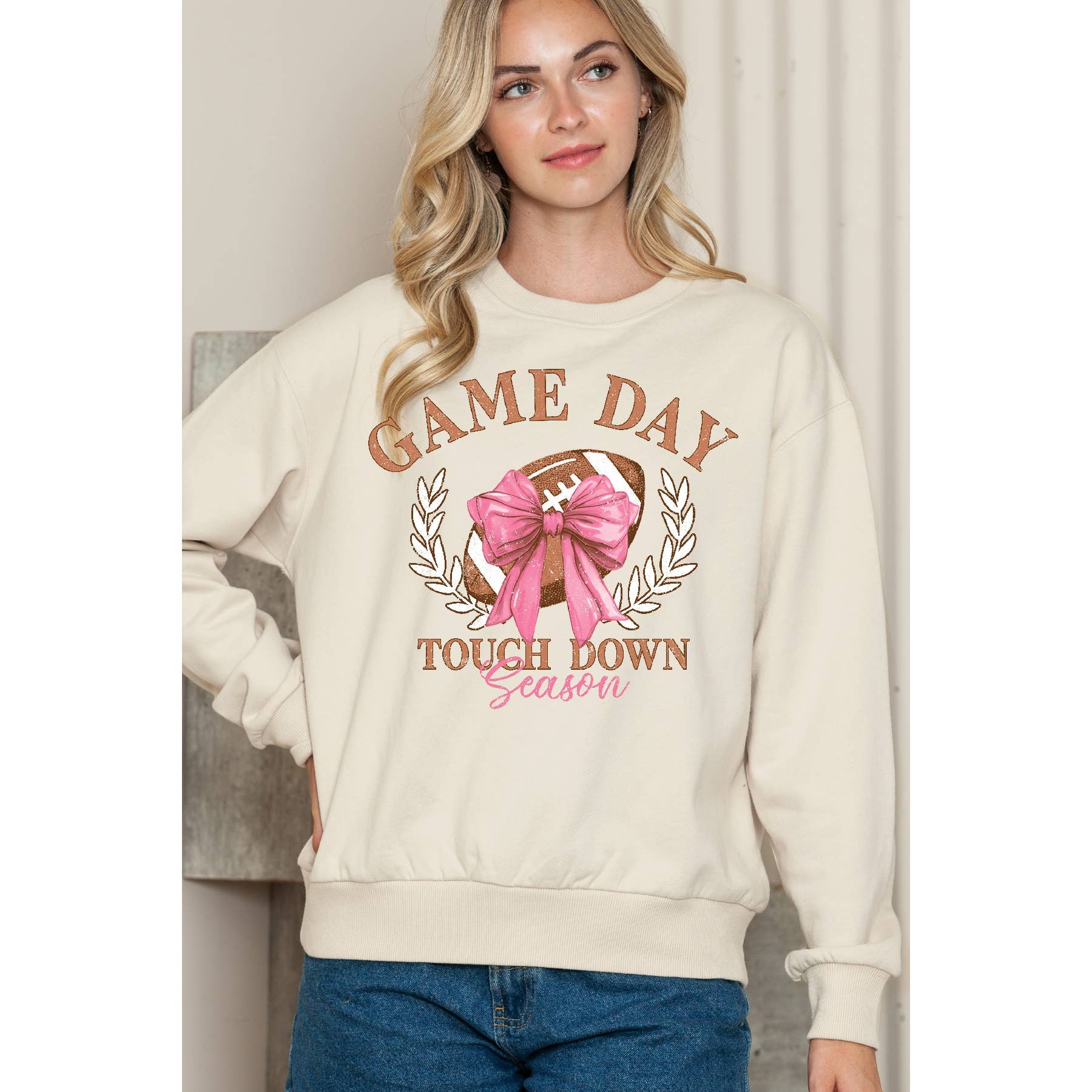Touch Down Bow - Crewneck Sweatshirt